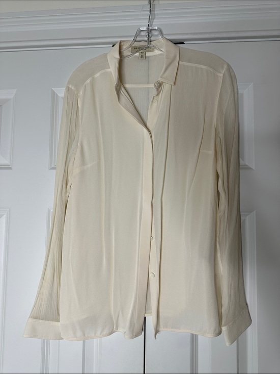 Burberry Tops - Burberry Silk Ivory Cream Button Down Shirt  Sz 8 Office Career NWOT